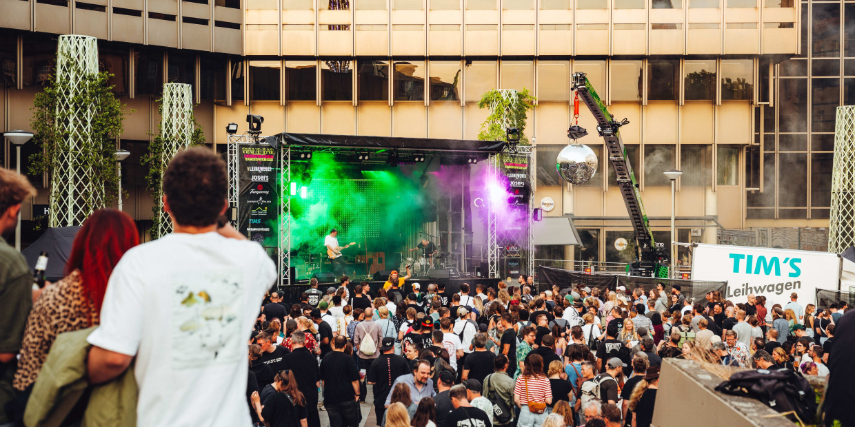 Adult Building Concert Crowd Female Male Man People Person Urban Woman