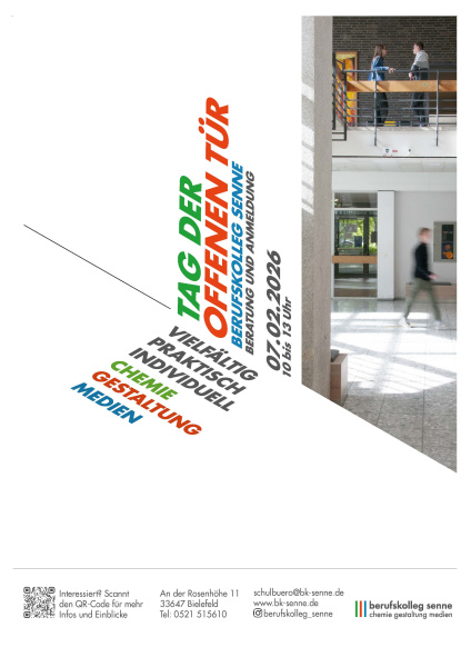 Werbeplakat Tag der offenen Tür am Berufskolleg Senne