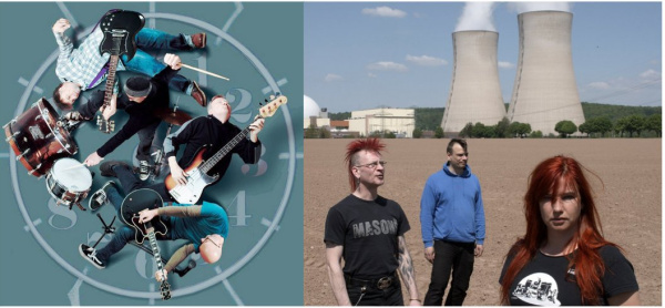 Foto mit beiden Bands, links Human Hair People, rechts PunPunBo