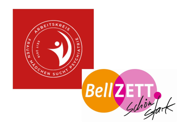 Logo Arbeitskreis Frauen, Mädchen, Sucht und Psychiatrie und Bellzett e.V.
